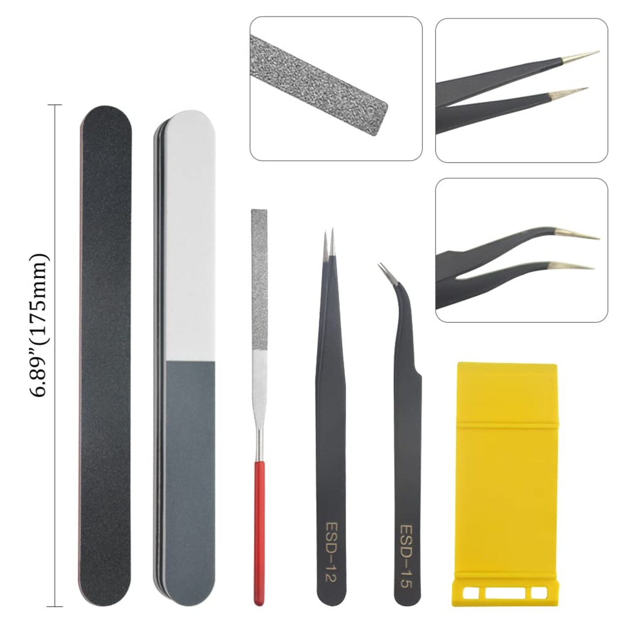 Professional 9 Pieces Gundam Model Tools Kit Modeler Basic Tools Craft Set Hobby Building Tools Kit for Gundam Car Model Building Repairing and Fixing(B)